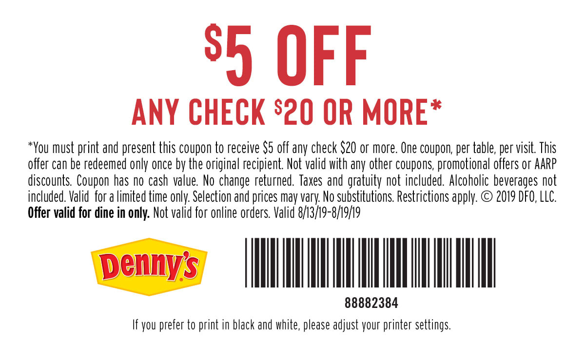 Printable Dennys Coupon 2022 Printable World Holiday