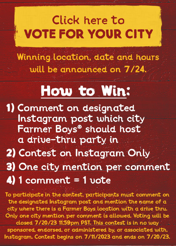 Drive Thru Party Free Food Perfect Combo Farmer Boys drive-thru-party-free-food-perfect-combo-farmer-boys