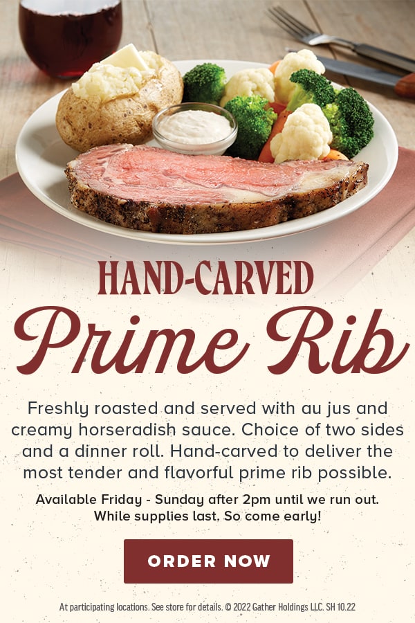 Our Prime Rib is cooked to perfection!🥩🥗 Sharis