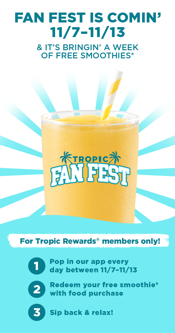 Tropical Smoothie Cafe Specials - Free Smoothies This Week