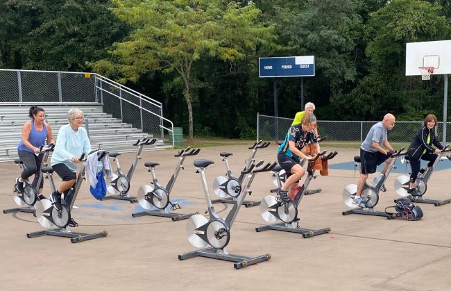 outdoors cycling basketball court summer PMRC