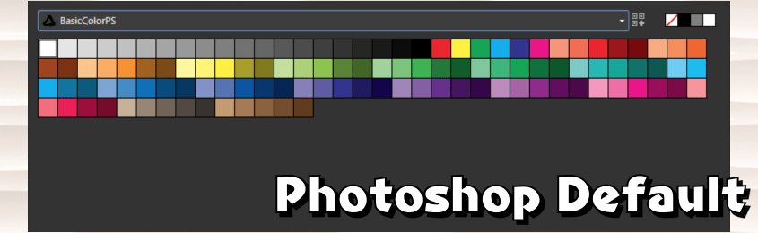 Photoshopデフォルトのカラーパレットのリスト