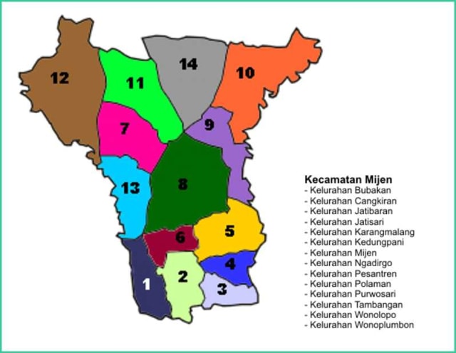Peta Kecamatan Mijen Kota Semarang - Lokanesia