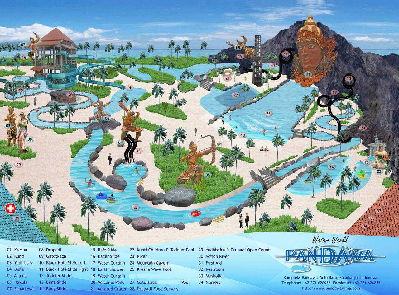 Asyiknya bermain ombak di Pandawa  Water World Solo Baru 