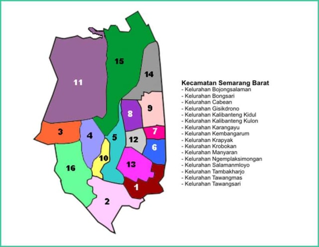 Peta Kecamatan Semarang Barat - Lokanesia