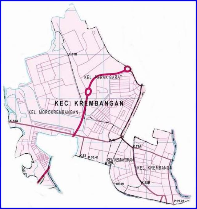 Peta Kecamatan Krembangan Surabaya Utara Peta Kecamatan Krembangan Surabaya Utara