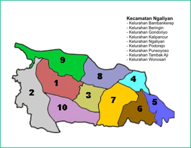 Peta Kecamatan Ngaliyan Kota Semarang - Lokanesia