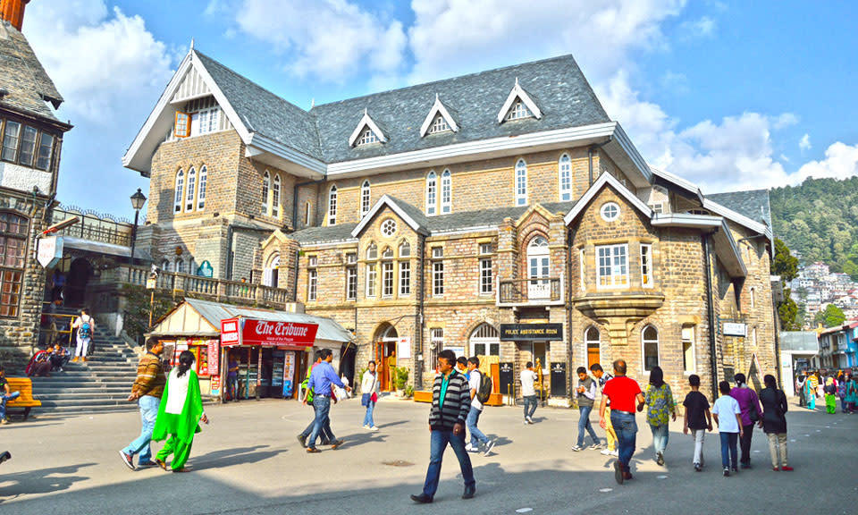 Shimla Mall Road with colonial architecture