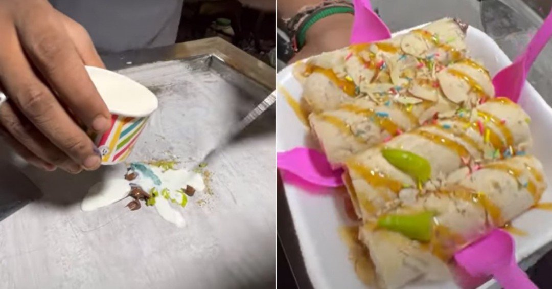 Weird GreenChilli Ice Cream Roll Goes Viral So Delhi