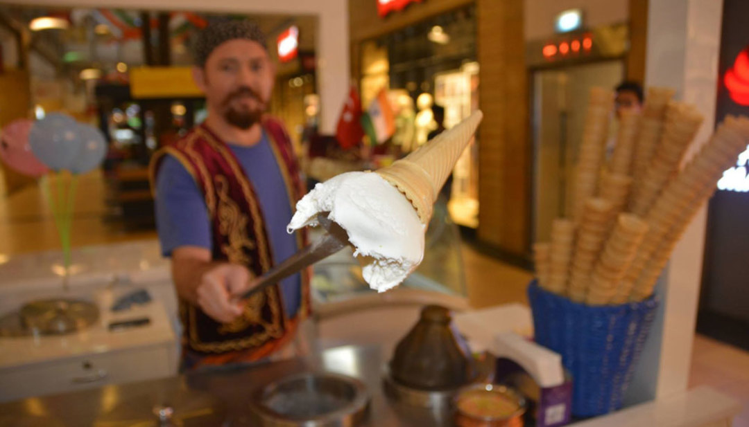 Upside Down Ice Cream Check Out Turquoise Turkish Icecream So Delhi