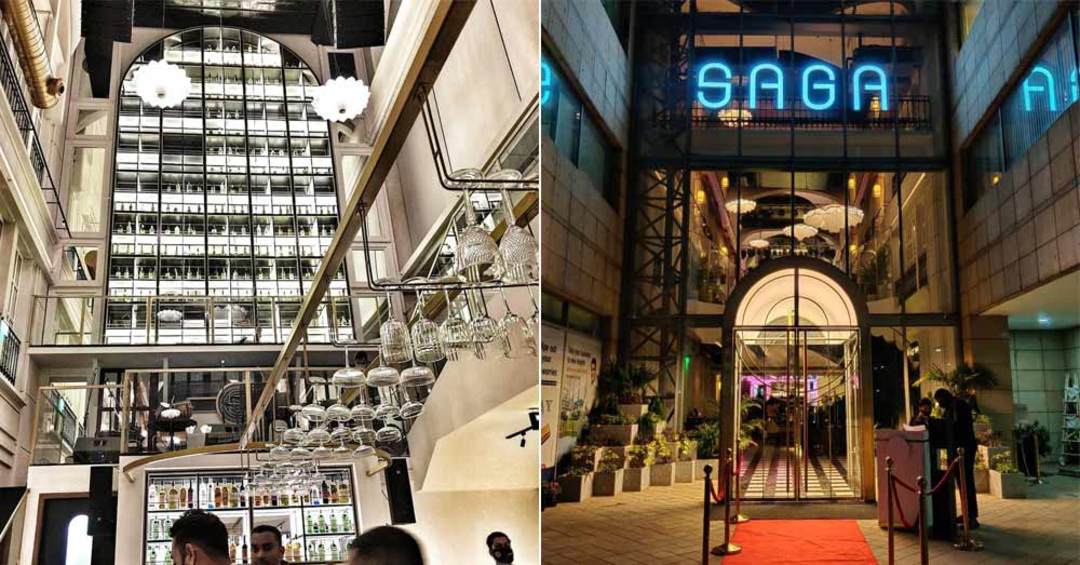 Saga Restaurant In Gurgaon For Tallest Bar Display So Delhi