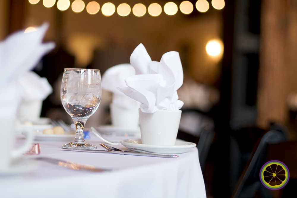Table setting at a wedding reception