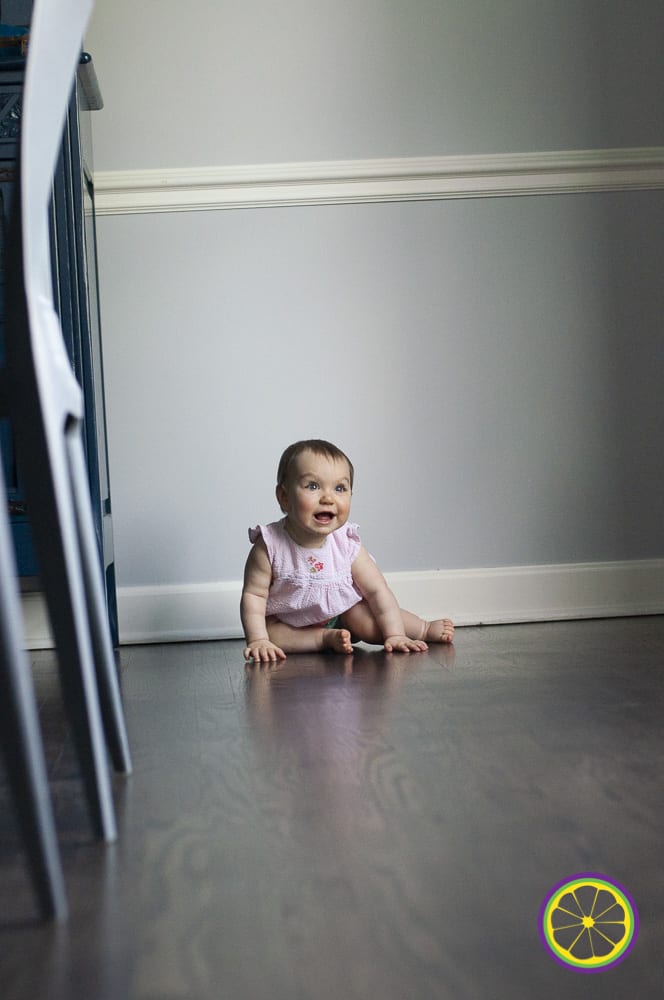 crawling happy baby in missouri family photography