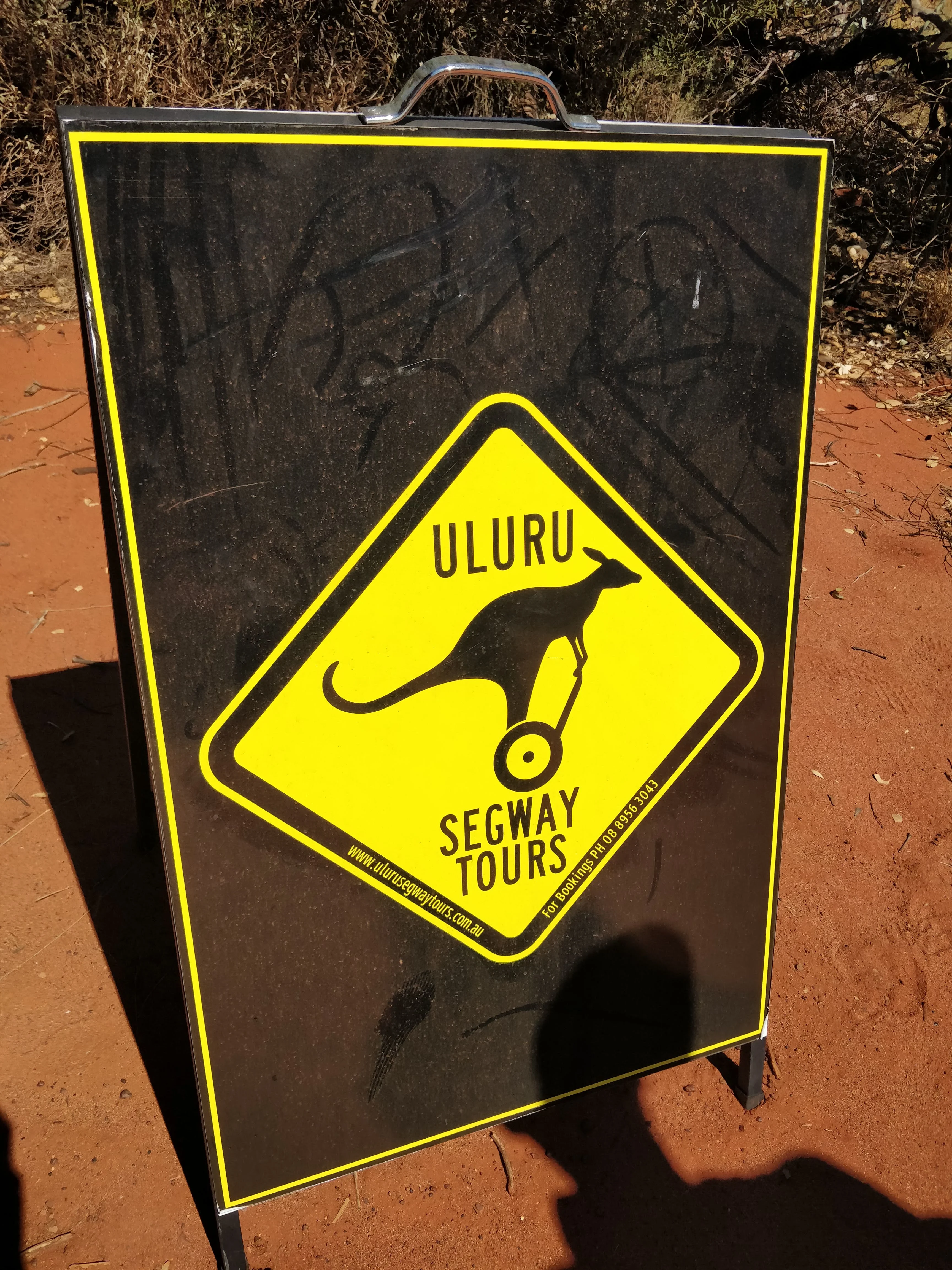 A kangaroo riding a Segway