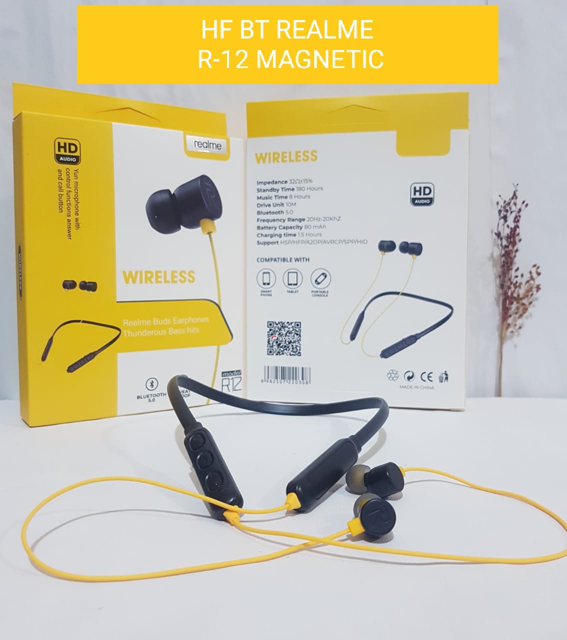 H/F BLUETOOTH REALME MAGNETIC R-12