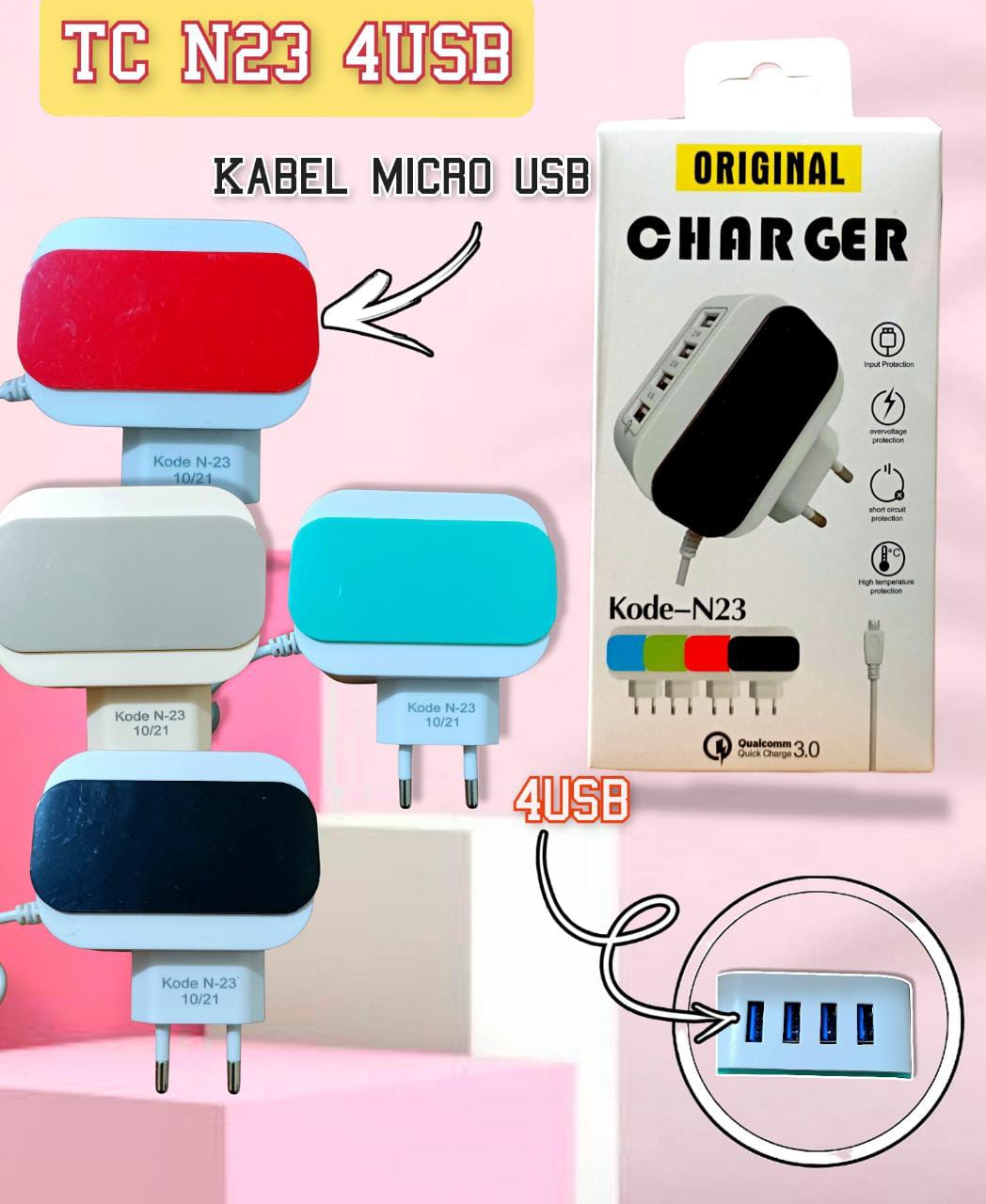 Tc N23 4usb + Pack / ORIGINAL CHARGER / TRAVEL CHARGER