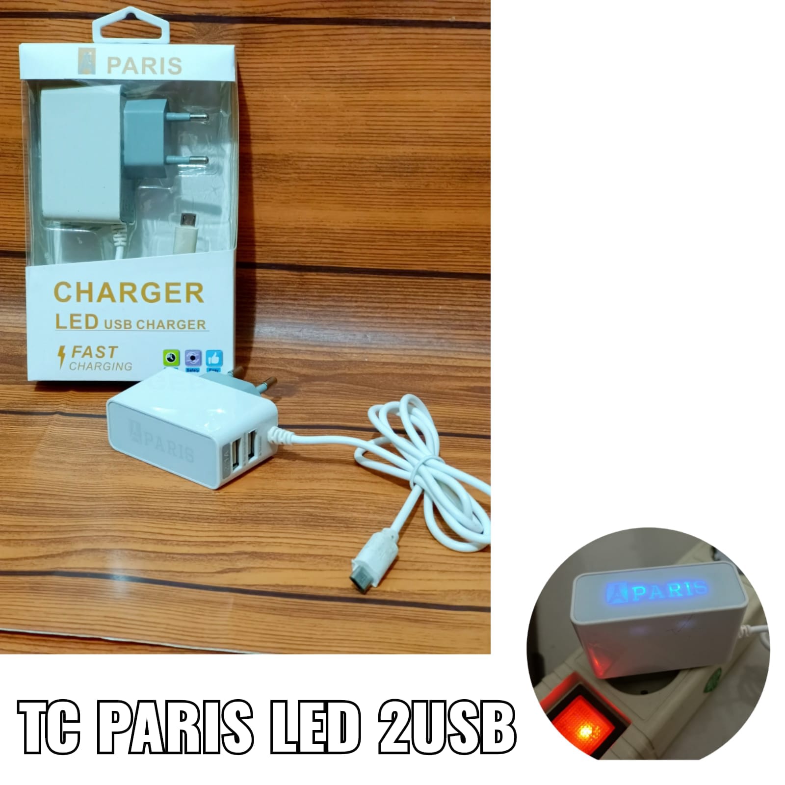 TC PARIS LED 2USB / TRAVEL CHARGER