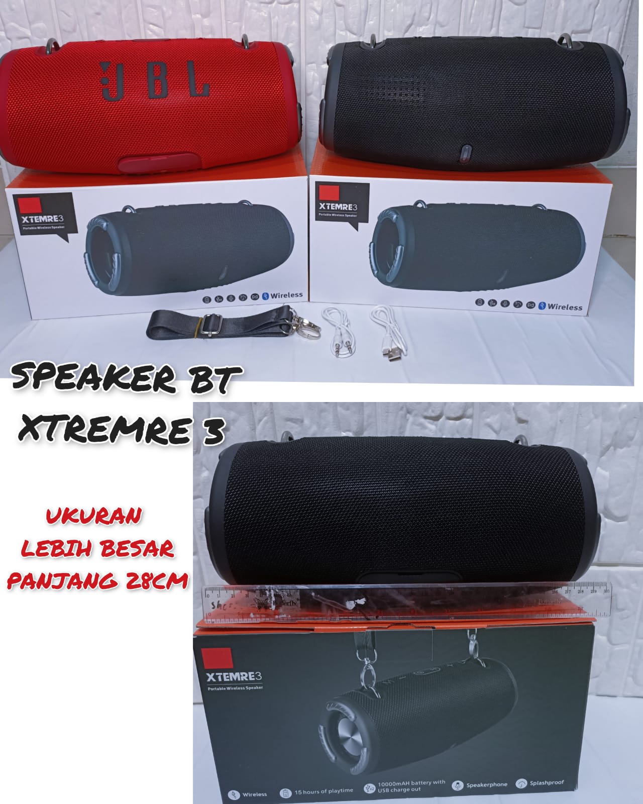 SPEAKER BT XTEMRE 3 (Ukuran jumbo) / SPEAKER JBL / SPEAKER BLUETOOTH