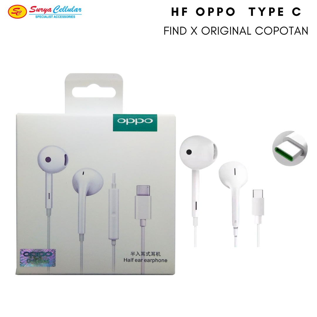 HANDSFREE OPPO TYPE C/FIND X WHT ORI 99% PACK