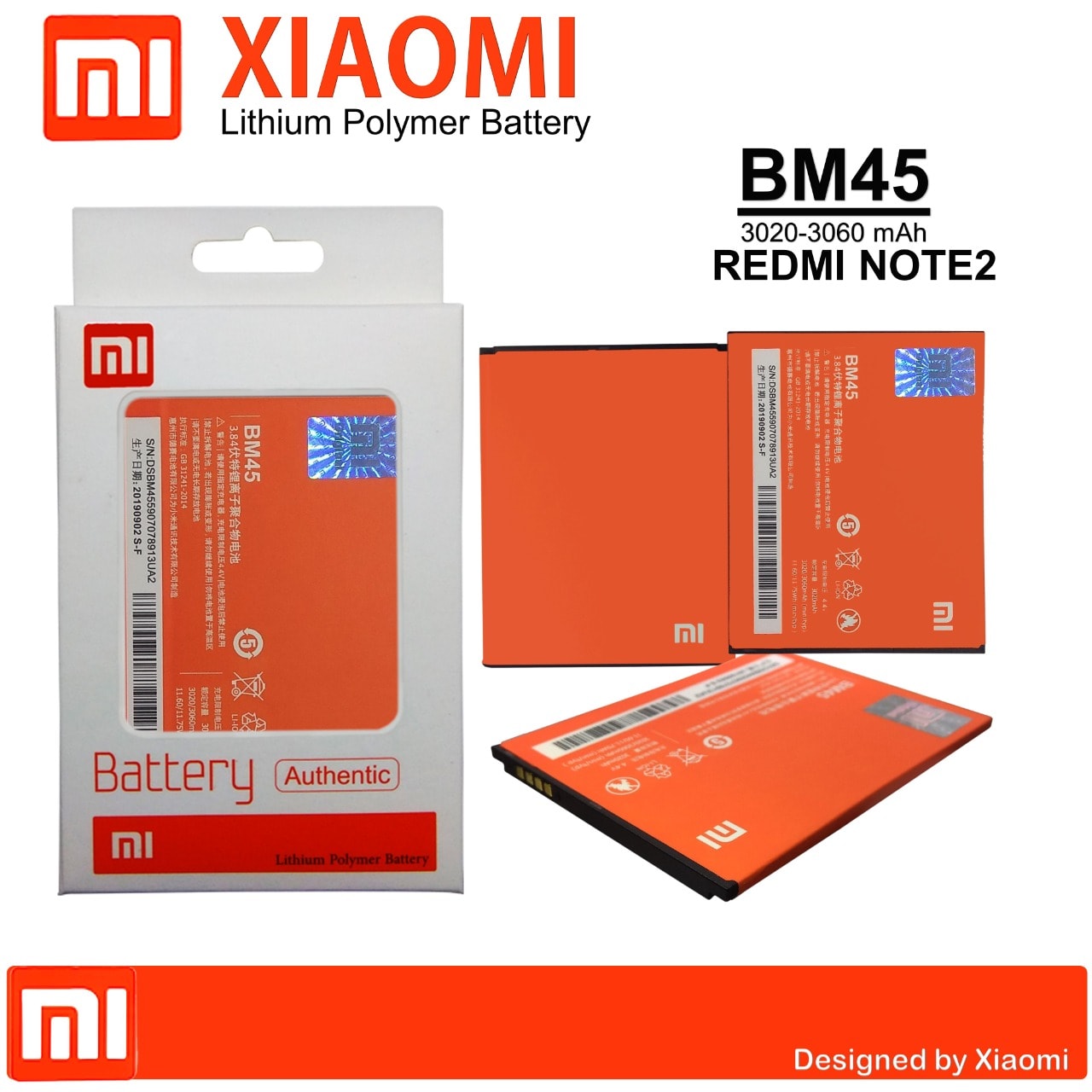 BATERAI XIAOMI BM45/REDMI NOTE 2 PACK