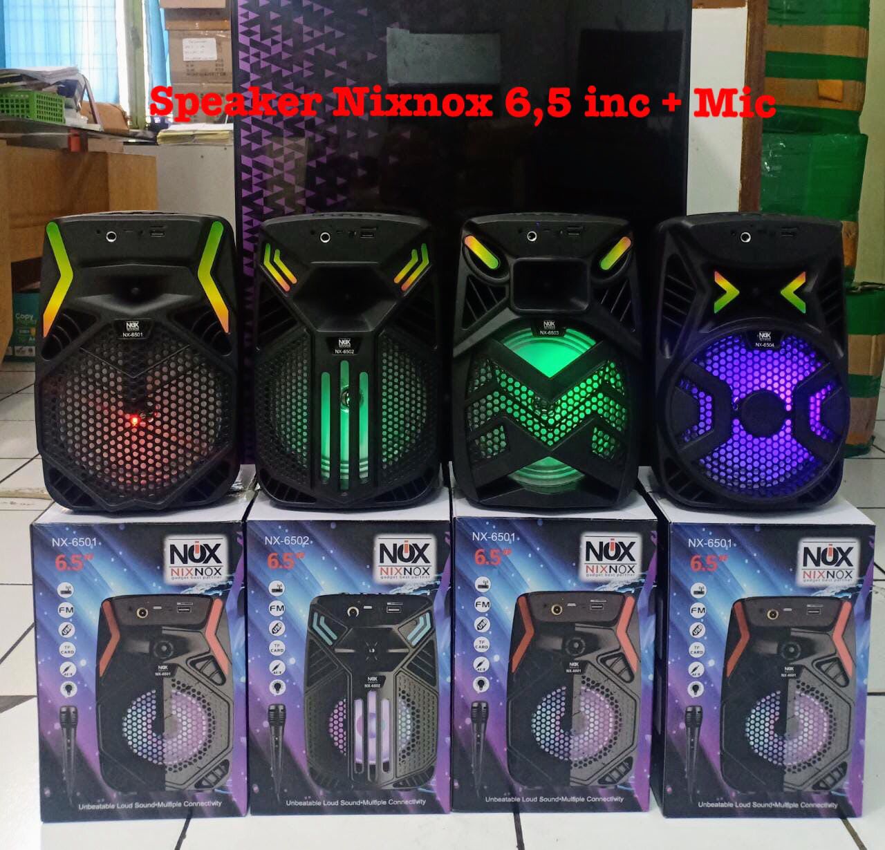 Speaker bluetooth karaoke nixnox nx-6501/nx-6502/nx-6503/nx-6504 gratis mic