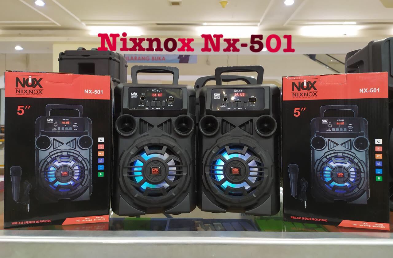 Speaker bluetooth karaoke nixnox nx-501 gratis mic