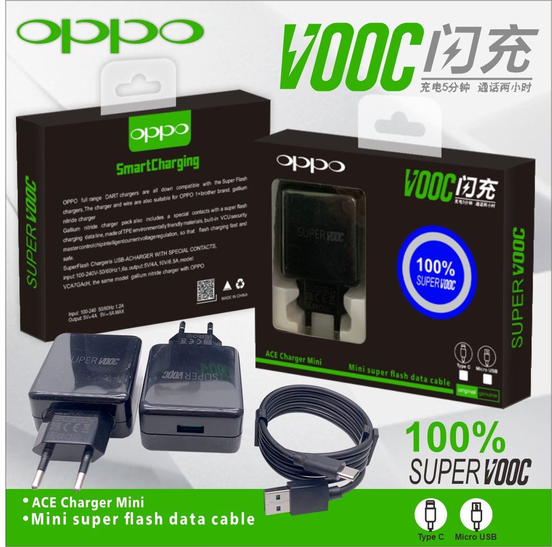 TRAVEL CHARGER ORIGINAL 100% OPPO F11 BLACK EDITION