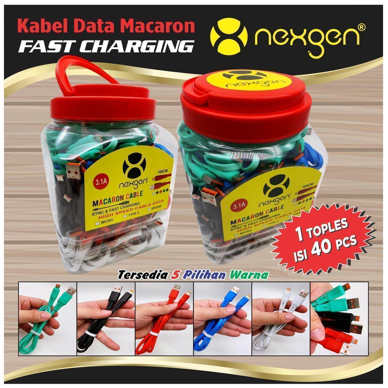 KABEL DATA MACARON TOPLES NEXGEN⚡️FAST CHARGING