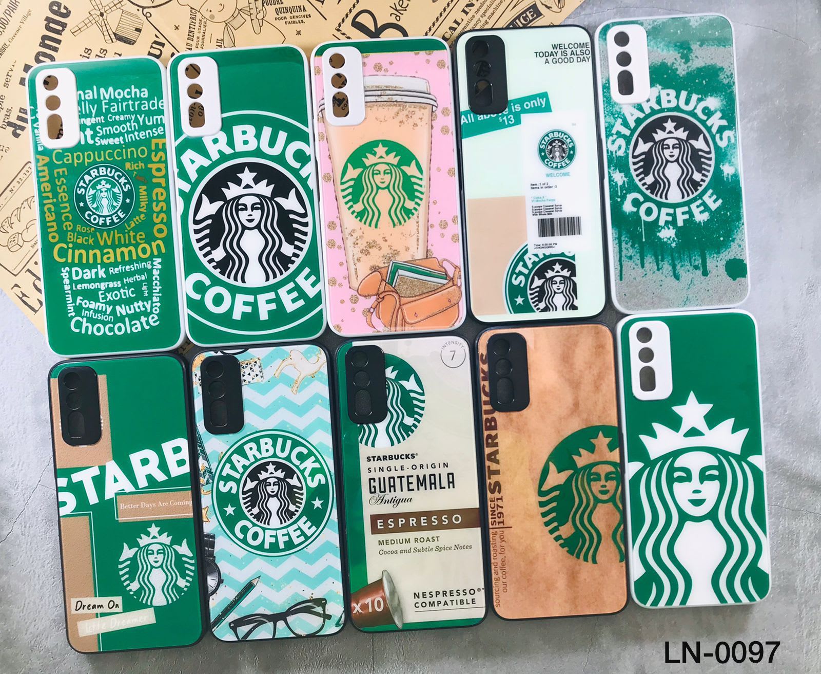 (LN-0097)CASE GLASS STARBUCKS PROTECT CAMERA