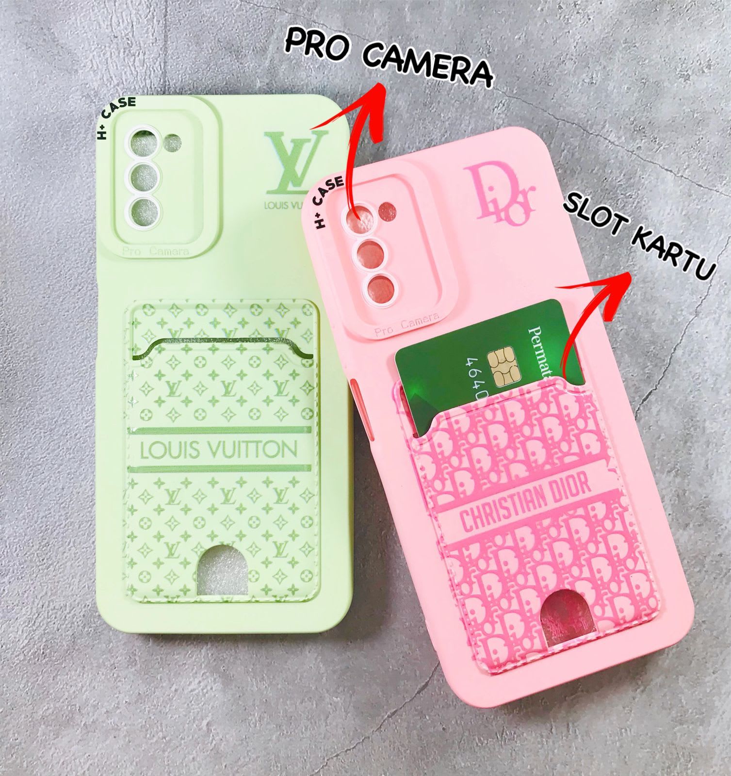 (LN-00330) CASE BIG EYE MACARON SLOT KARTU BRANDED LV PC