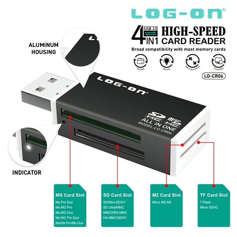 CARD READER LOGON LO-CR06 4in1