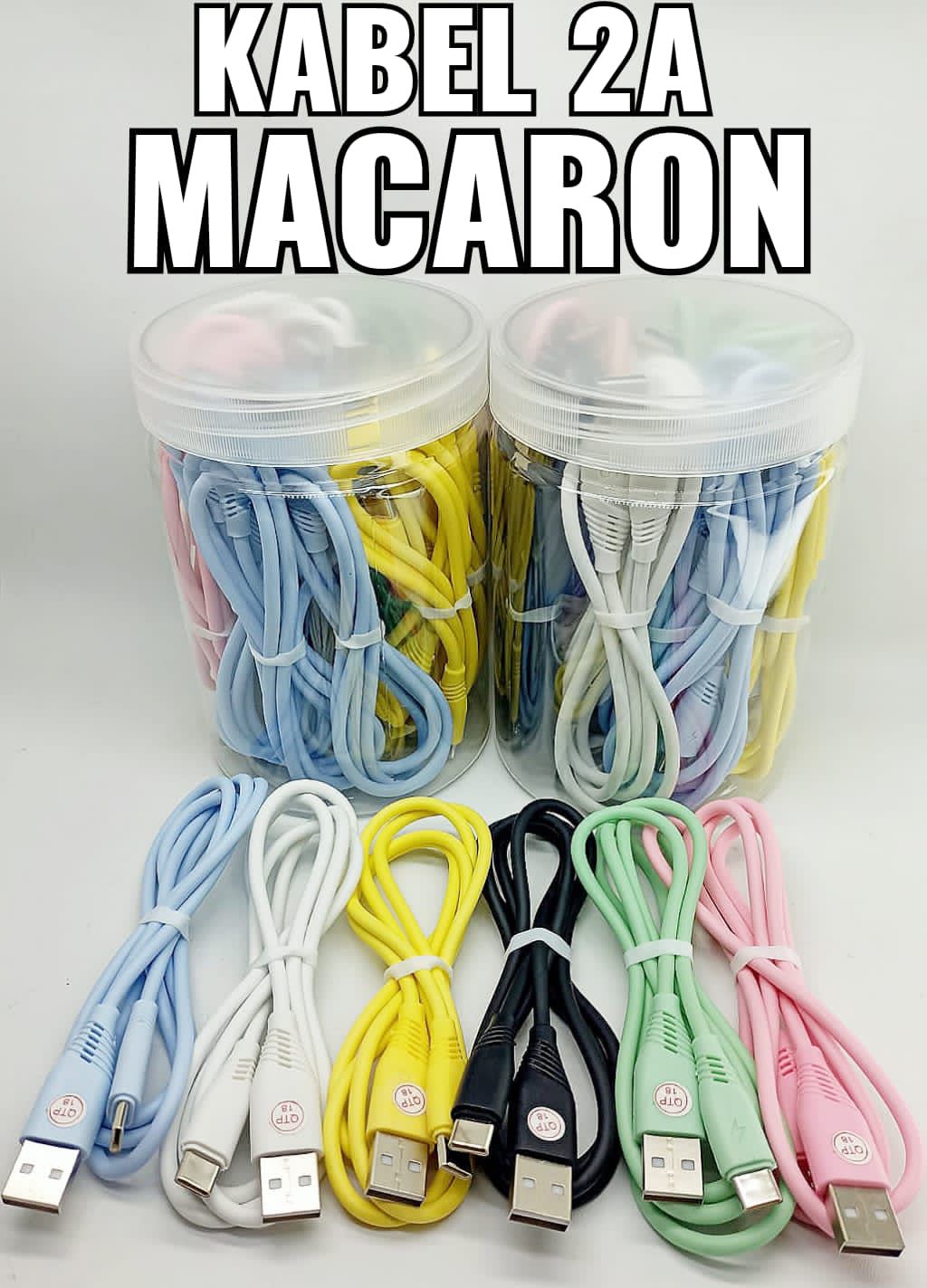 Kabel Macaron 2A Type-C (isi 15 pcs)