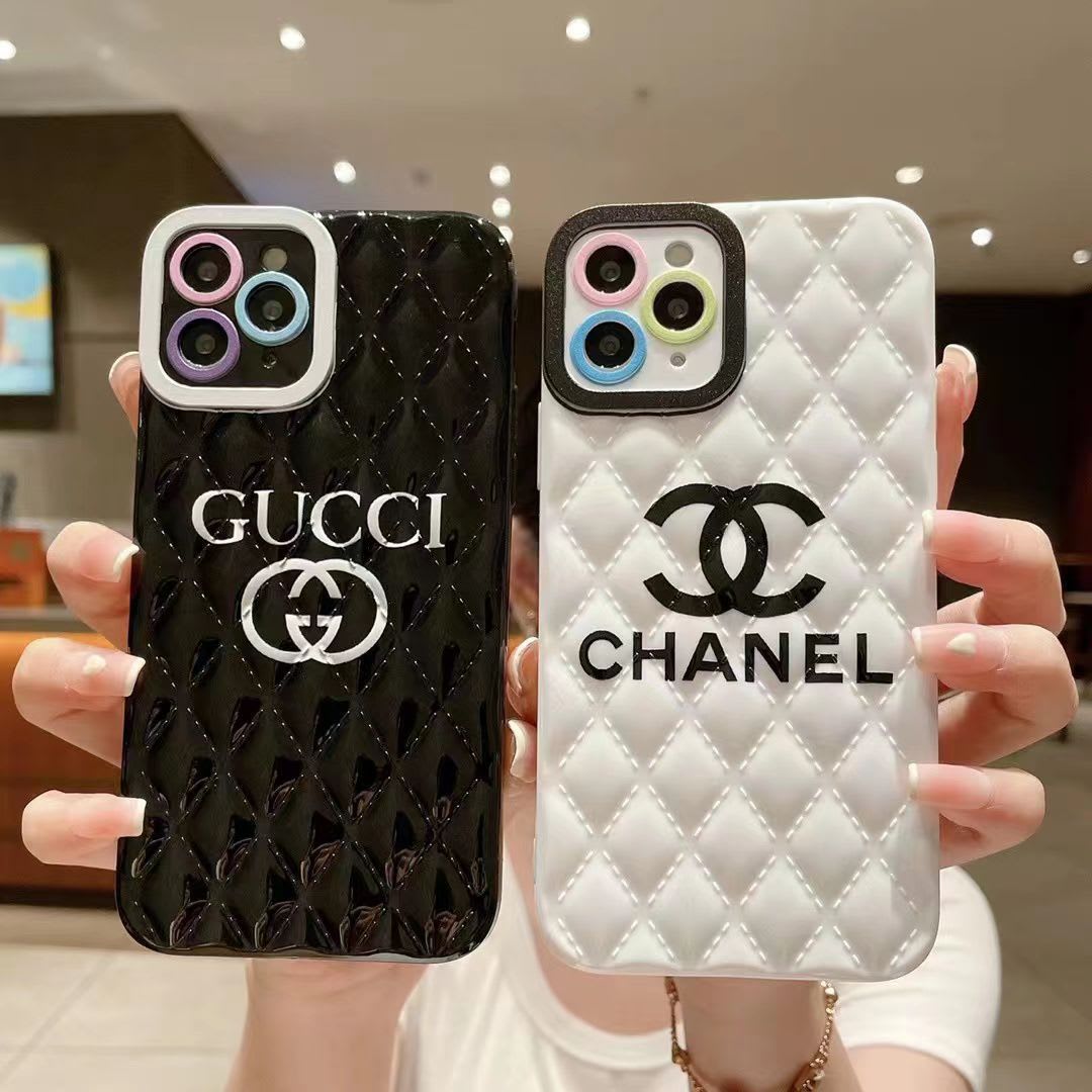 SOFTCASE LUXURY BRANDED 3D TIMBUL BLACK WHITE GAMBAR GUCCI DIOR CHANEL