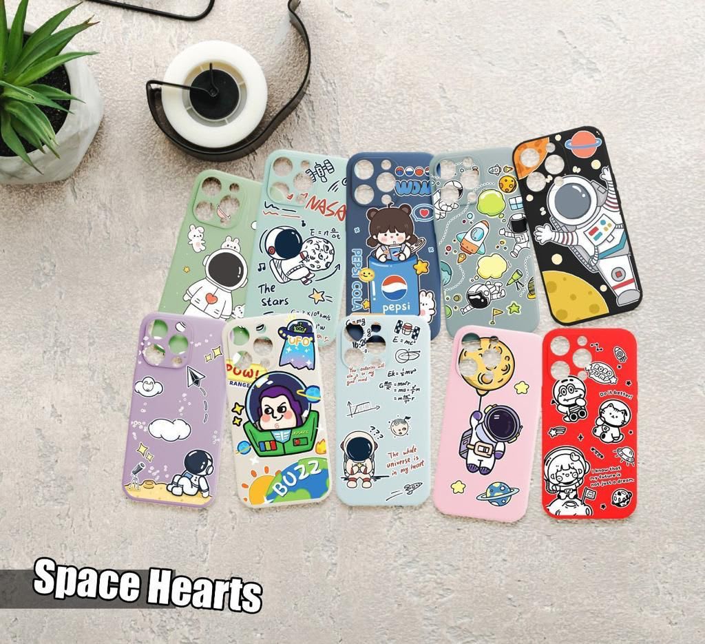 CASE TPU Macaron Protect Camera Space Hearts