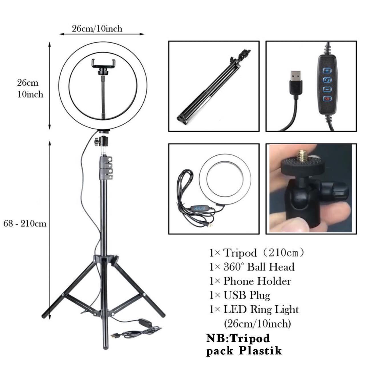 RING LIGHT LED 3WARNA + TRIPOD 2.1CM