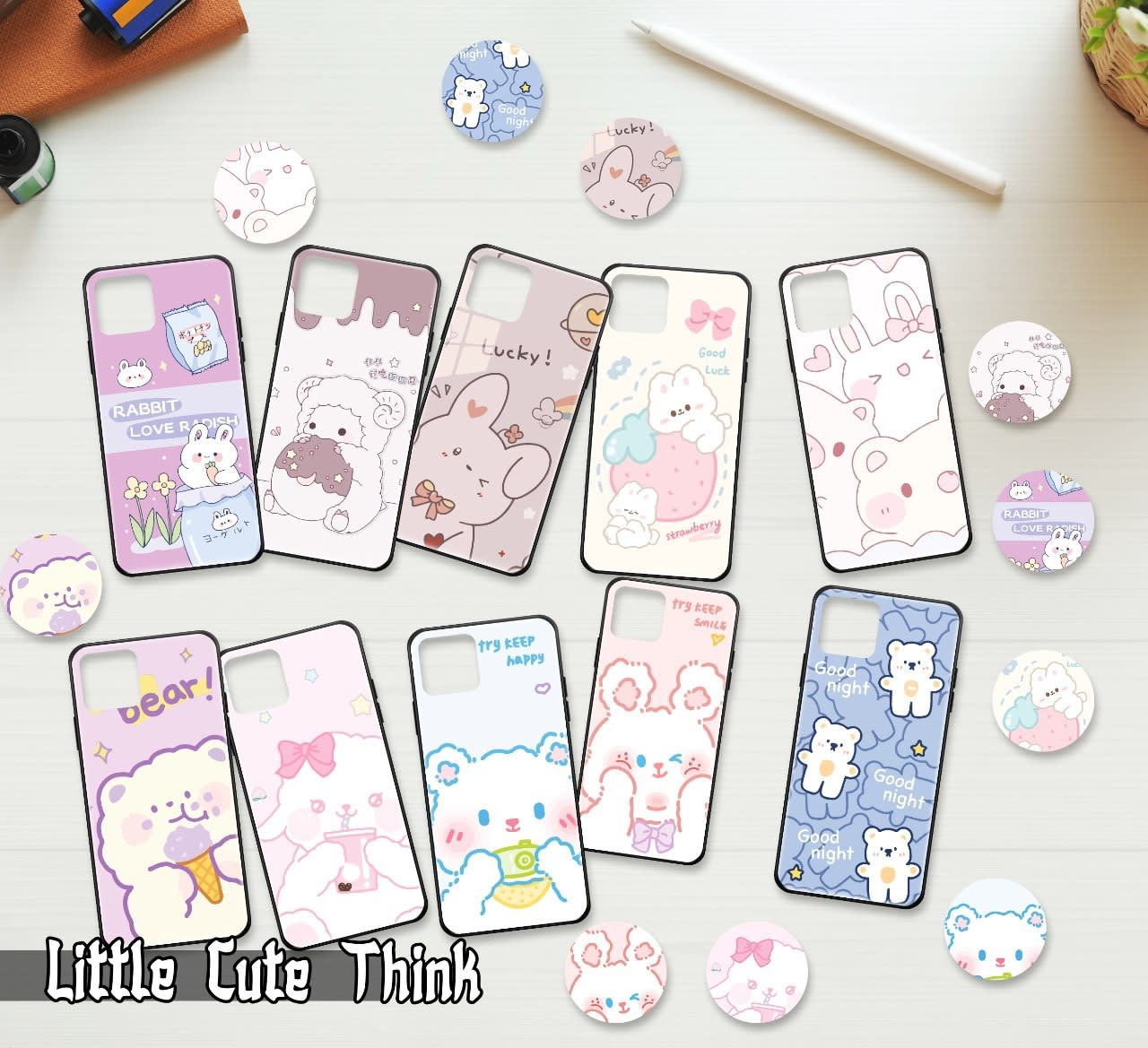 SOFTCASE FUZE LITTLE CUTE THINK + POPSOCKET