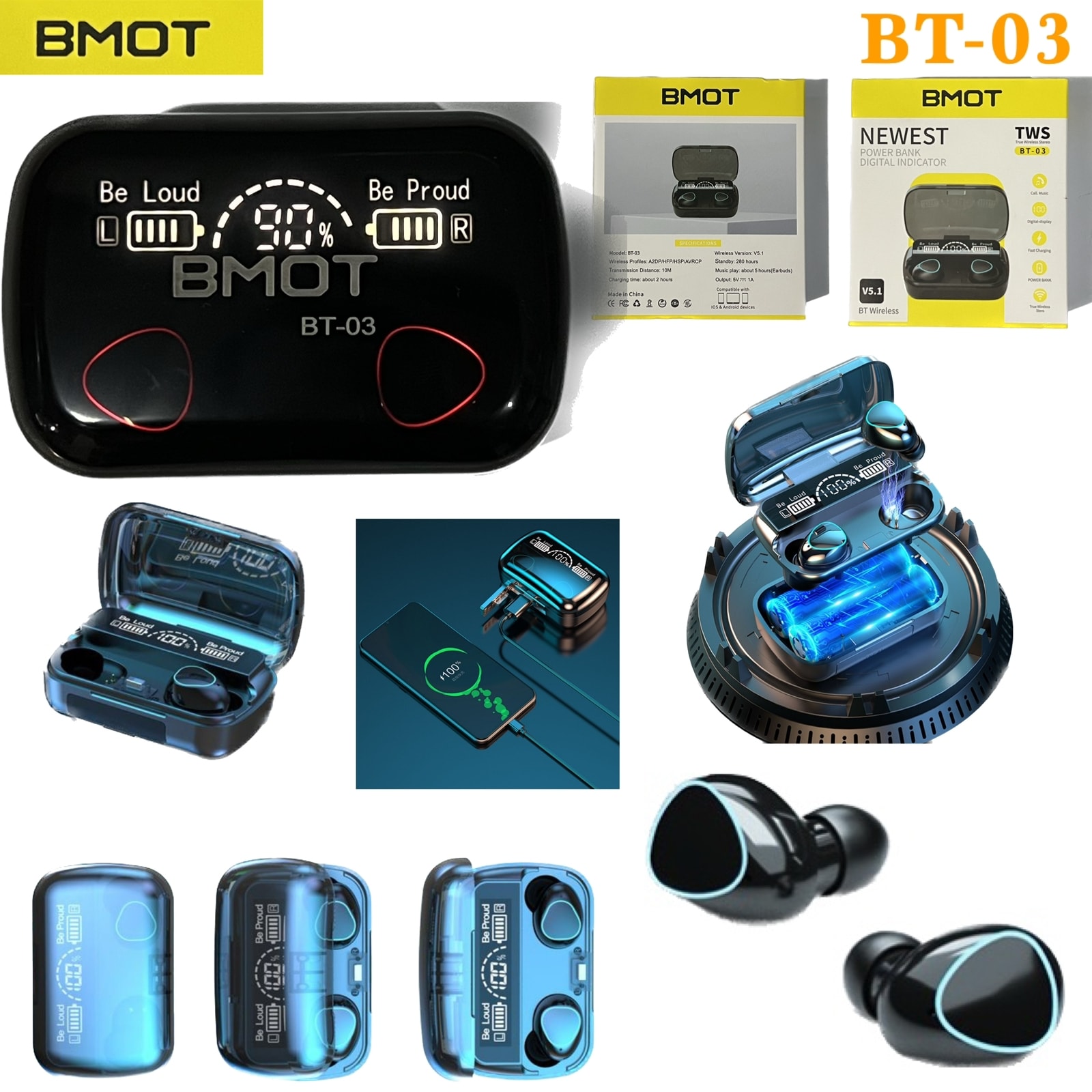 HEADSET BLUETOOTH TWS BMOT BT- 03