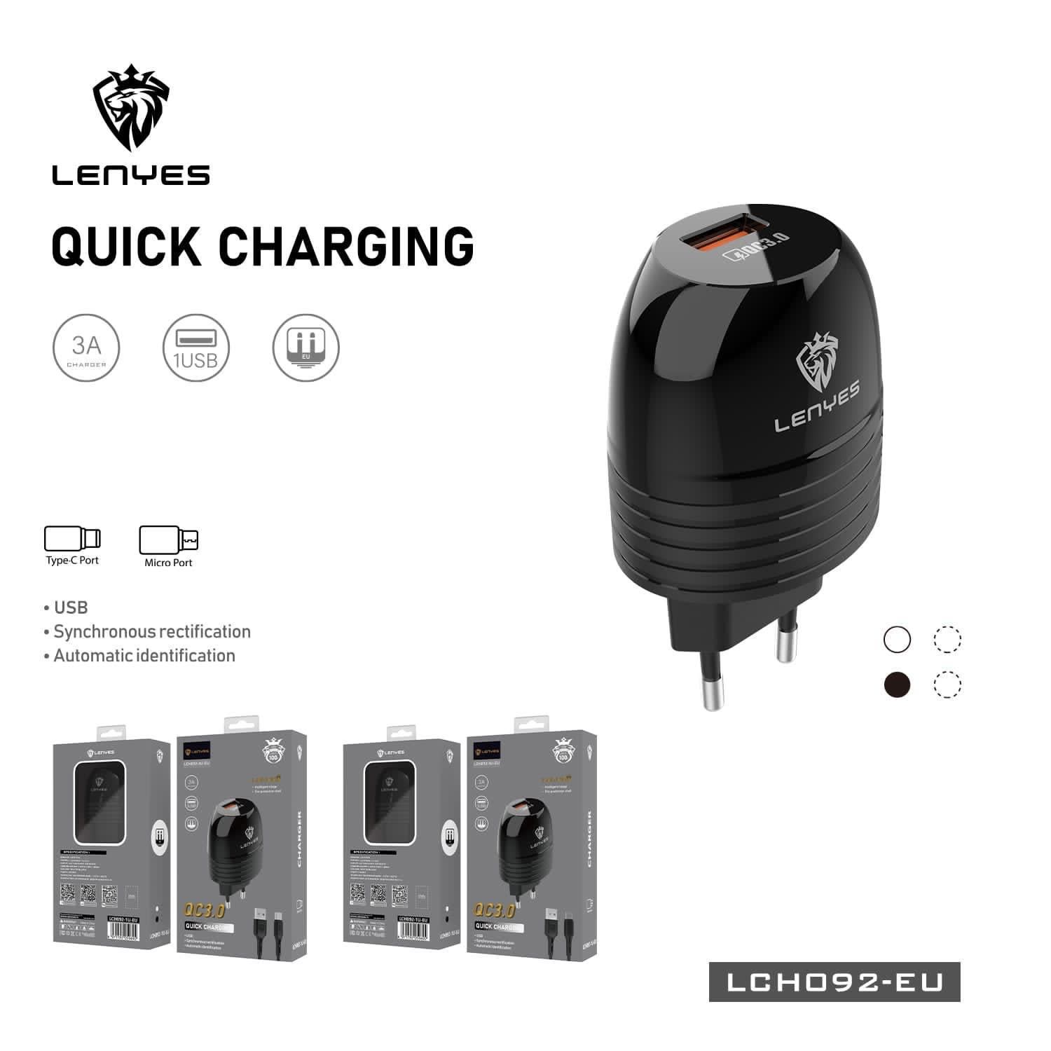 CHARGER LENYES LCH 092 QUICK CHARGING 3.0