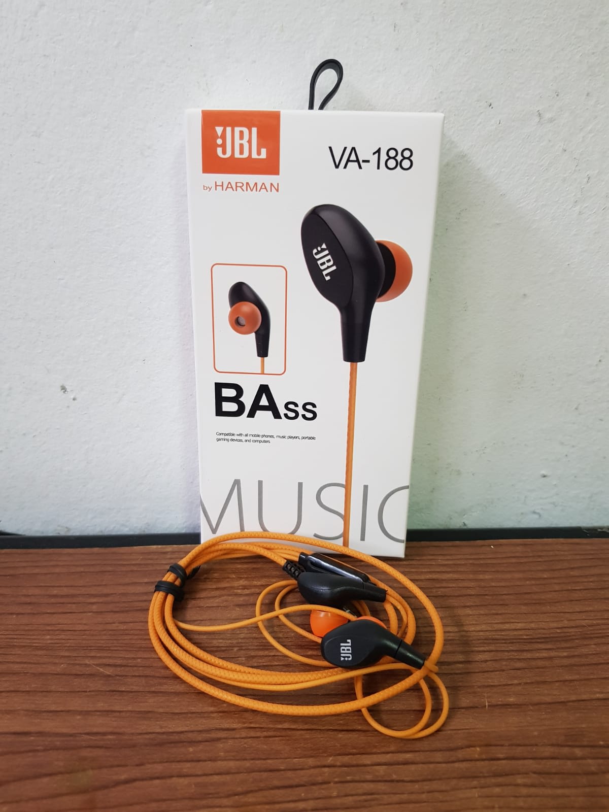 Hf Headset JBL VA-188 Earphones Music Sound Pure Bass+