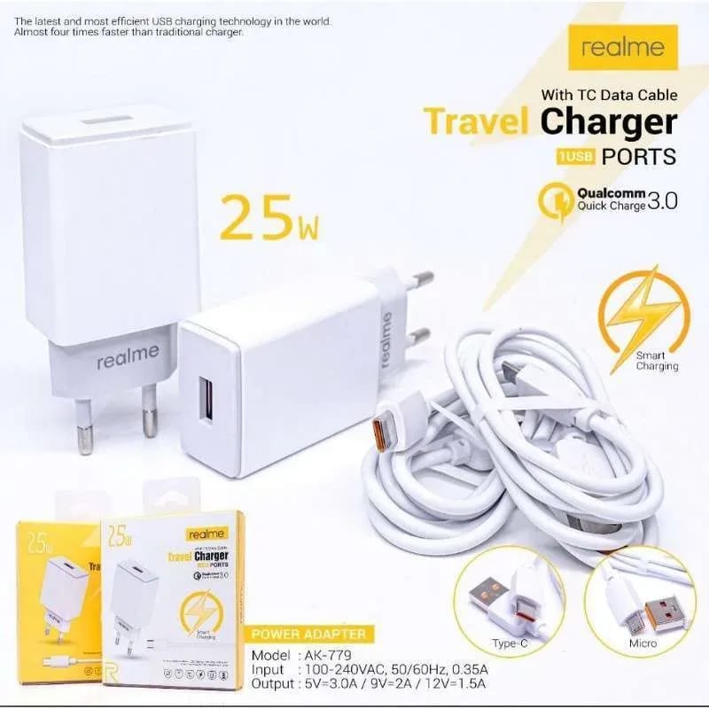 CHARGER REALME AK- 778 25W FAST CHARGING