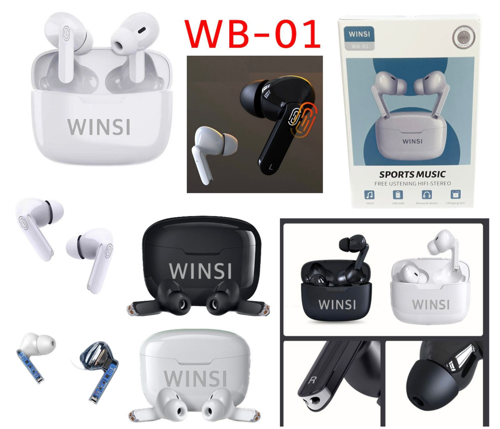 HEADSET BLUETOOTH TWS WINSI WB-01