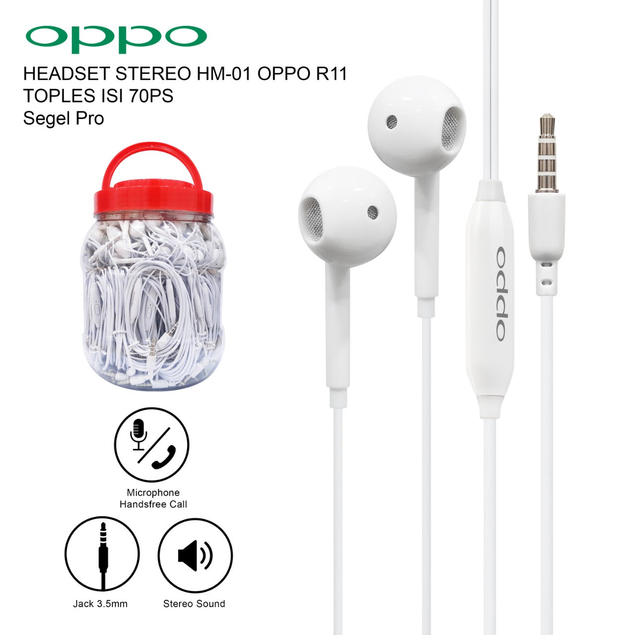 HEADSET STEREO HM-01 OPPO R11 TOPLES