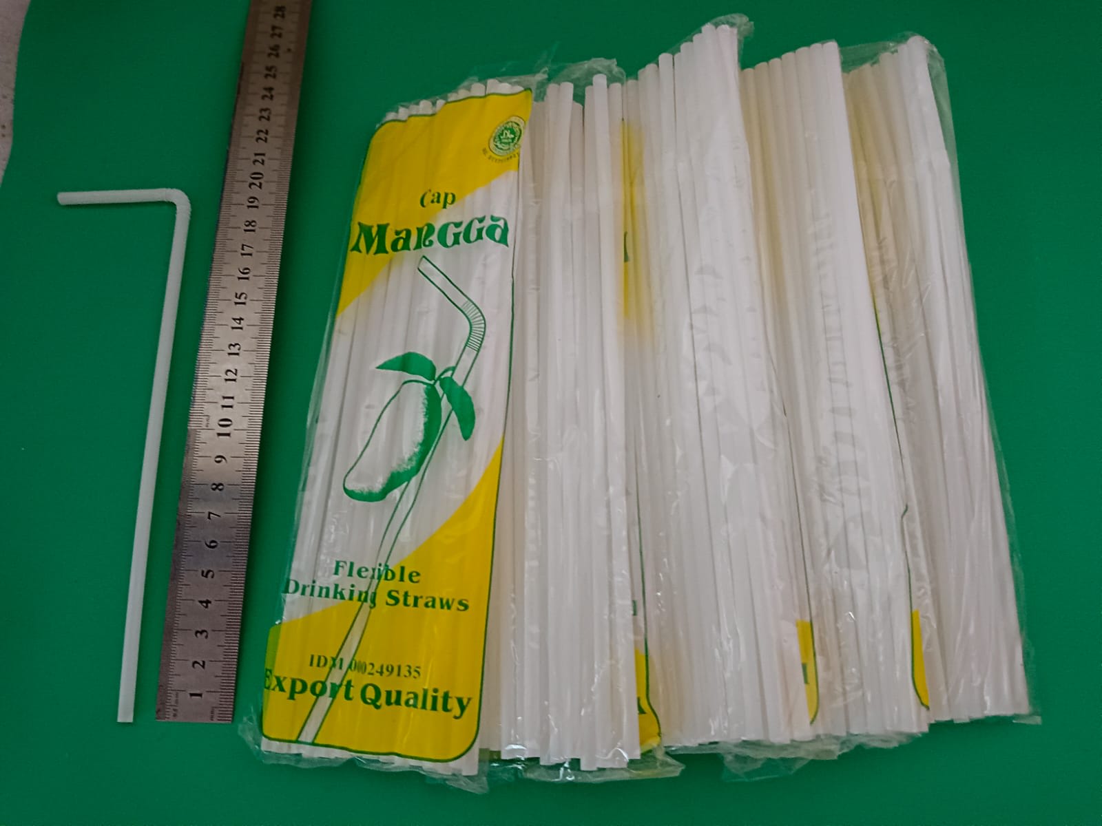 Sedotan Bengkok Fleksibel Putih