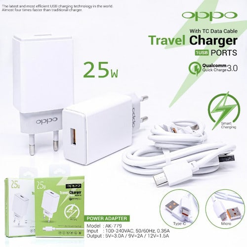 CHARGER OPPO AK-779 25W FAST CHARGING