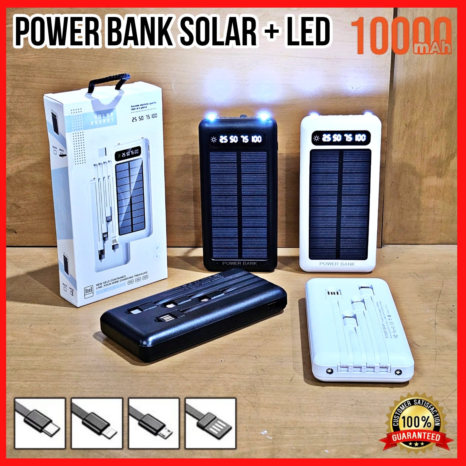 POWER BANK SOLAR LED 4 in 1