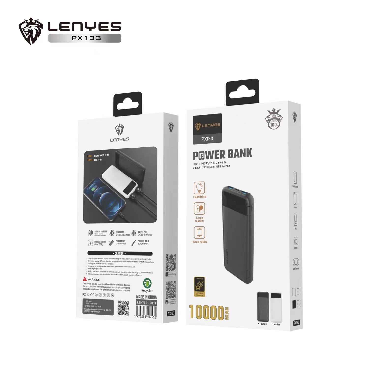 POWER BANK LENYES PX-133 10.000 MAH