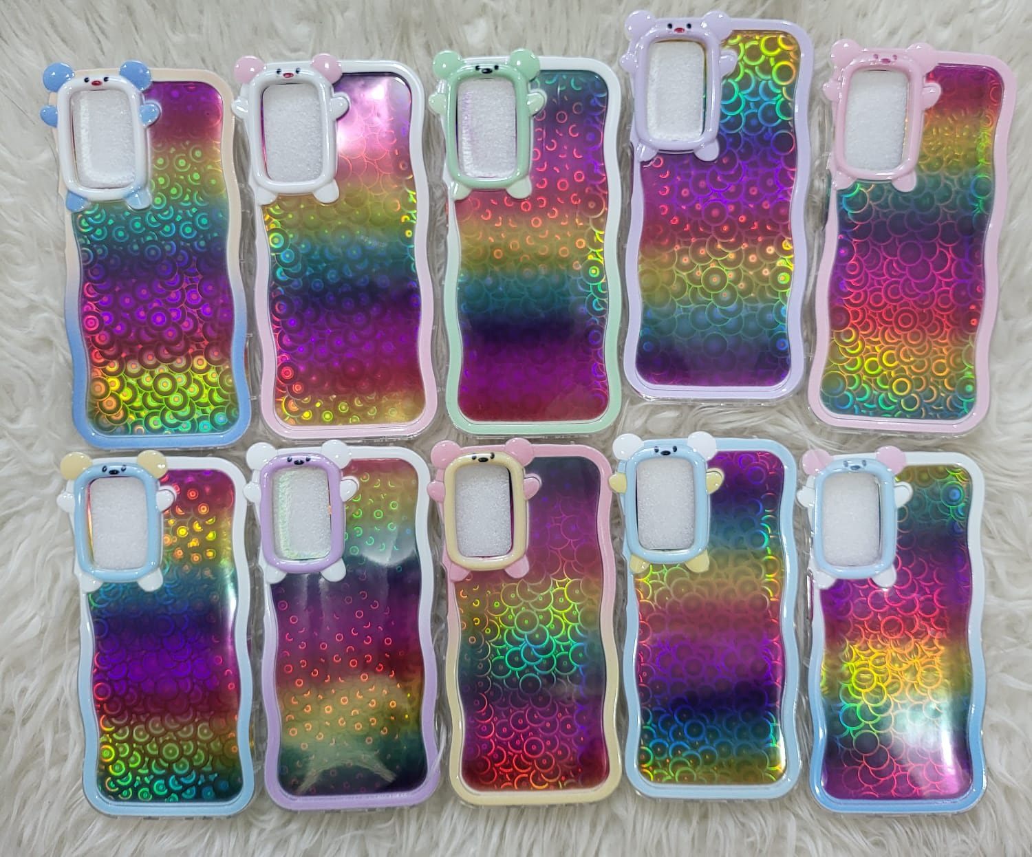 SOFTCASE GELOMBANG LIST WARNA GLITTER RAINBOW