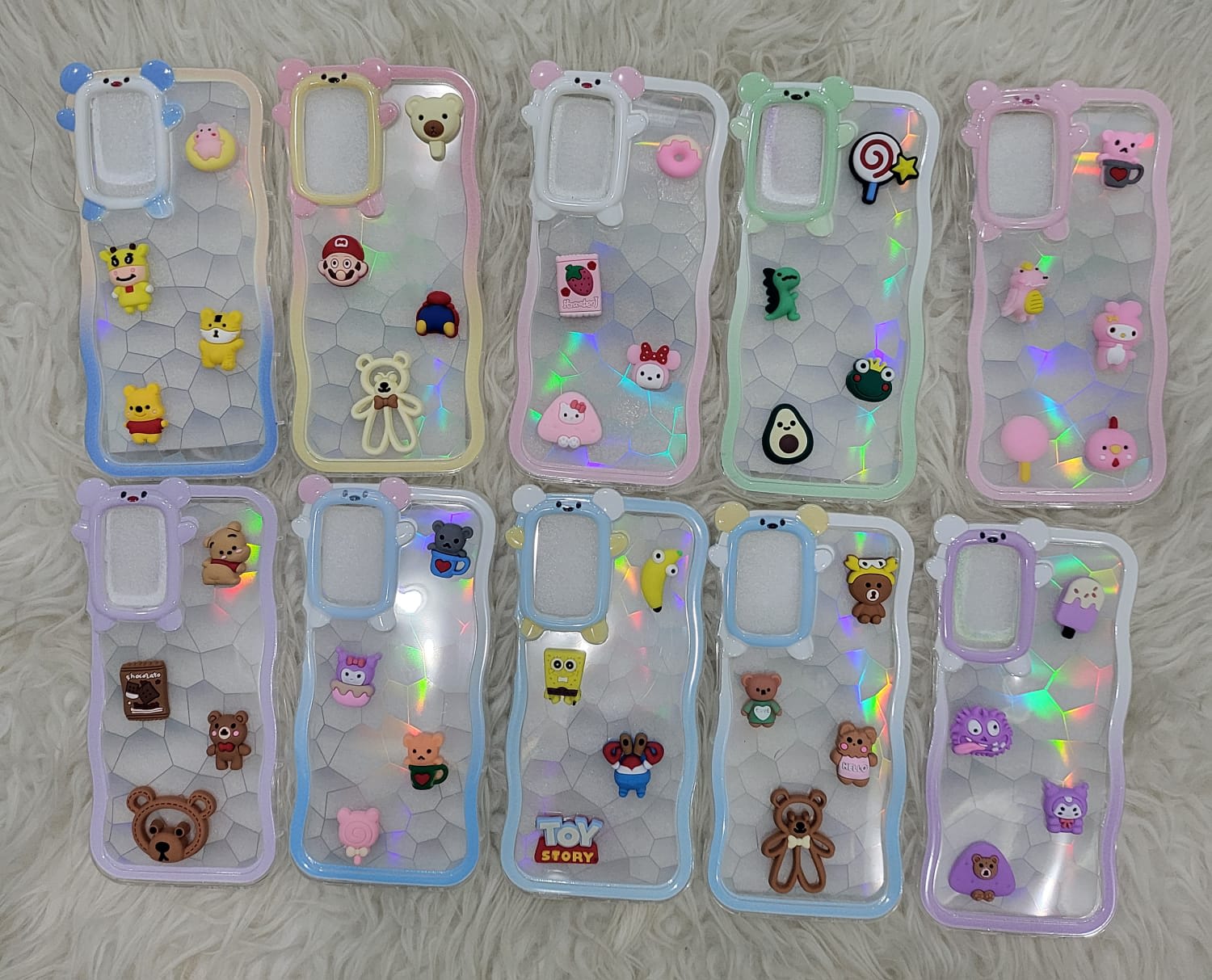 SOFTCASE CLEAR GELOMBANG LIST WARNA 3D DOLL