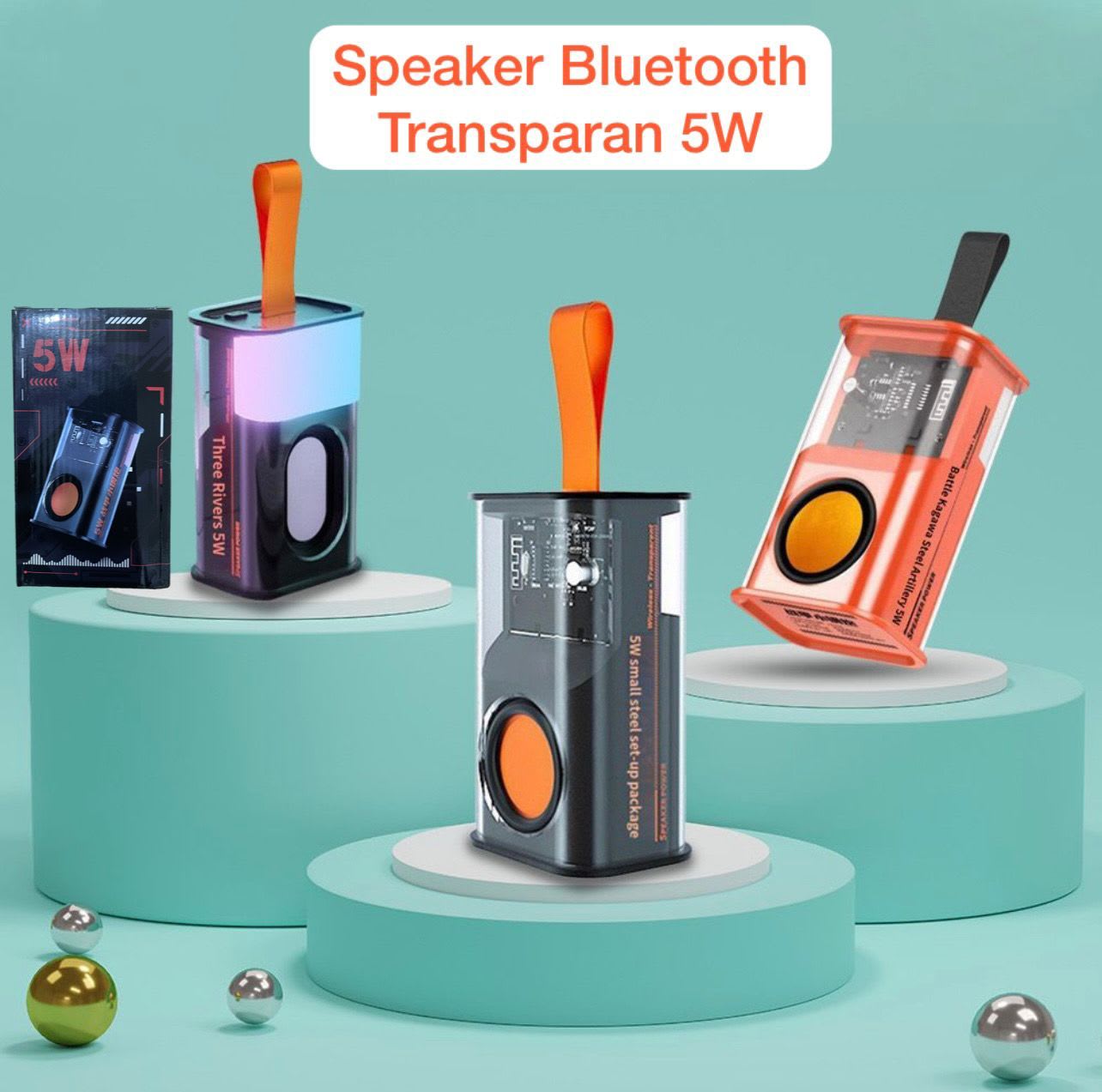 SPEAKER MINI BLUETOOTH 5W TRANSPARAN