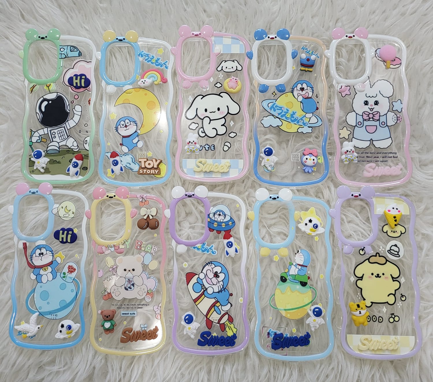 SOFTCASE CLEAR GELOMBANG CUTE LIST COLOR